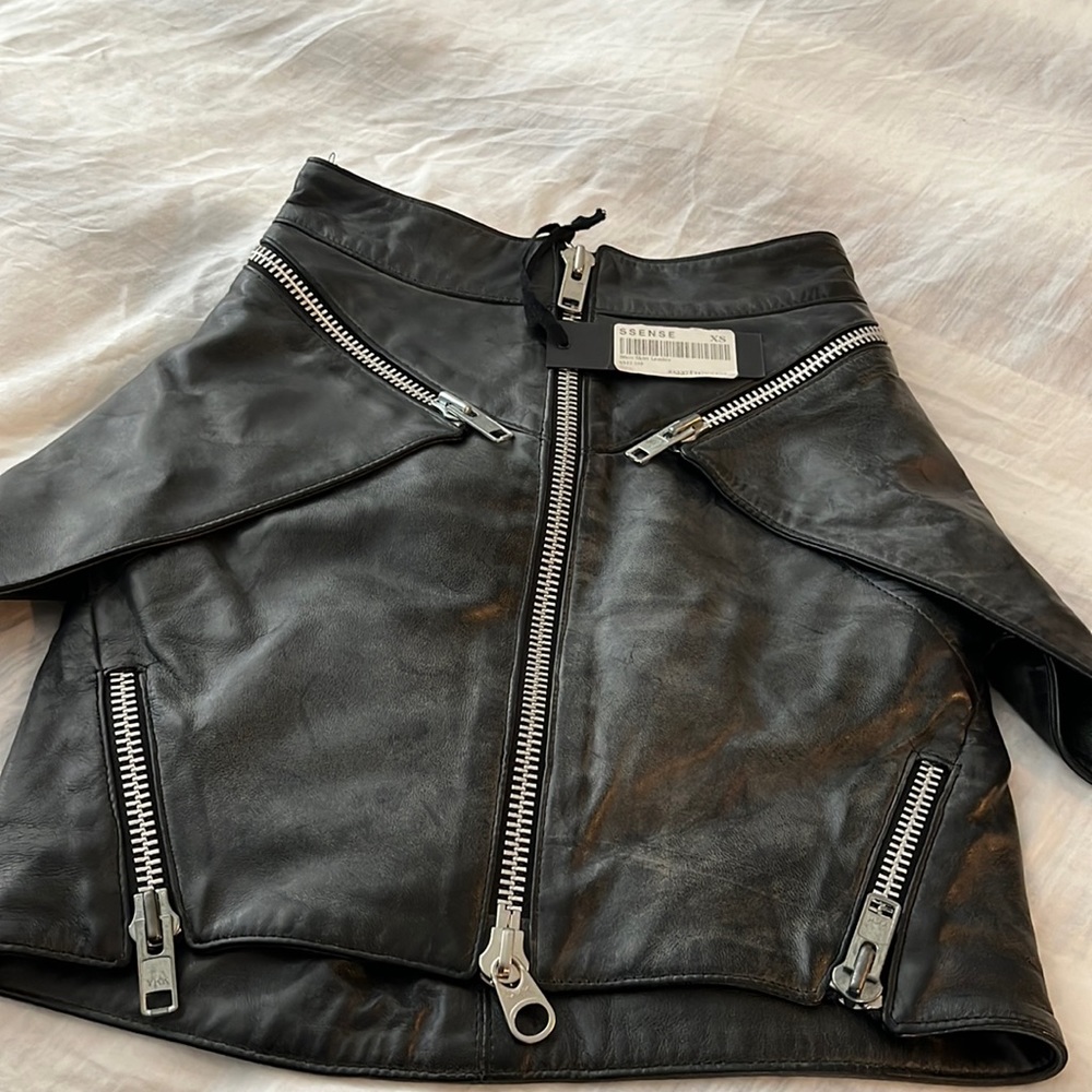 Biker skirt... leather unique style.